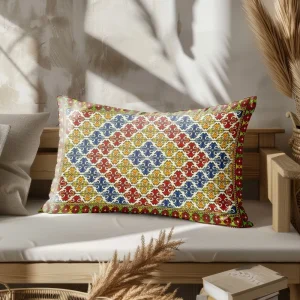 Home Decor Colorful Ethnic Pattern Cushion Suitable For Sofa Bedroom Car Pillow Cover Cushion Rectangular Back Cushion