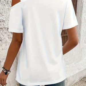 Elegant Loose T-Shirt Woman Fashion Casual T-Shirt Temperament short Sleeve Woman T-Shirt Holiday Weekend Top