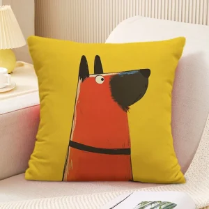Cute Puppy Pattern Decorative Pillowcase Living Room Bedroom Square Cushion Pillowcase