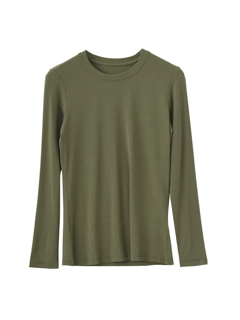 SuyaDream Women Knitted T Shirt Silk Viscose Blend Long Sleeves Solid Basic Cozy Tee 2026 Spring Summer Ribs Top Pink Blue - Image 10