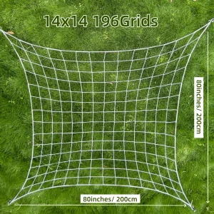 4'' Mesh Trellis Netting for Grow Tents Plant Support Elastic ScrOG/ LST/ HST Net with Hooks Grow Box Kit Low Stress Training
