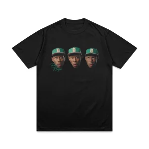 Tyler The Creator Head Pattern T-shirt Summer Women's Short Sleeved T-shirt Retro Hip Hop Rap Singer Cactus Jack T-shirt Y2k Top