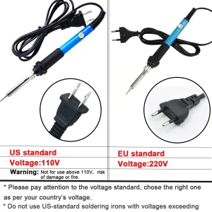 Adjustable Temperature Electric Soldering Iron 60W 220V or 110V  Electric Soldering Iron Welding Solder Repair Tool