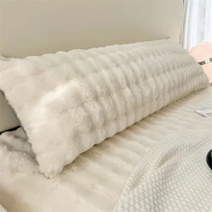 1pc Solid-color Plush Pillow Long Pillowcase, Decorative Pillowcase (without Core), Soft and Comfortable Fabric