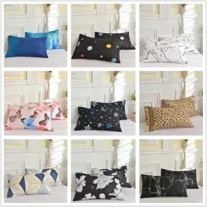Printed Pillow Cover 2pcs Pillowcase 48x74cm Pillow Sham for Home Bed Pillowslip Rectangle Cushion Cover funda almohada