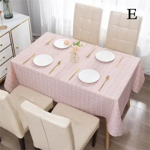 Nordic Style Grid Printed Household Waterproof Oil Resistant Dining Table Cloth Table Cover Party Decoration Rectangular