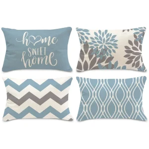 Nordic sweet home light blue geometric pillowcase decorative sofa cushion cover pillowcase