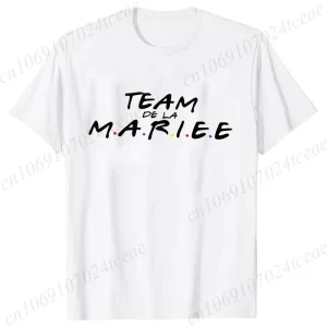 Team De La Mariée T-shirt French Evjf Futur Bride Tees Friends Single Farewell Bachelorette Party Tees Shirt for Women Clothing