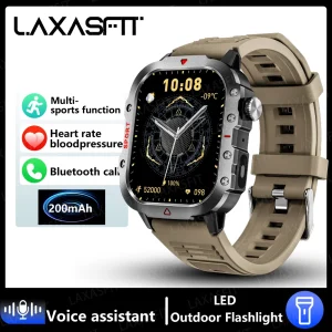 LAXASFIT 2024 New 1.71-inch Bluetooth Voice Call smartwatch Heart Rate Monitor LED Flashlight Outdoor Sports Fitness Smart Watch
