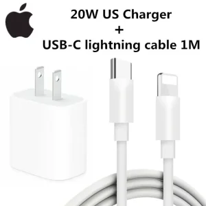 Original 20W USB-C Power Adapter For iphone 17 16 15 14 mini Pro Max Type C fast charger for Apple Cable for iPhone X 12 13 Plus