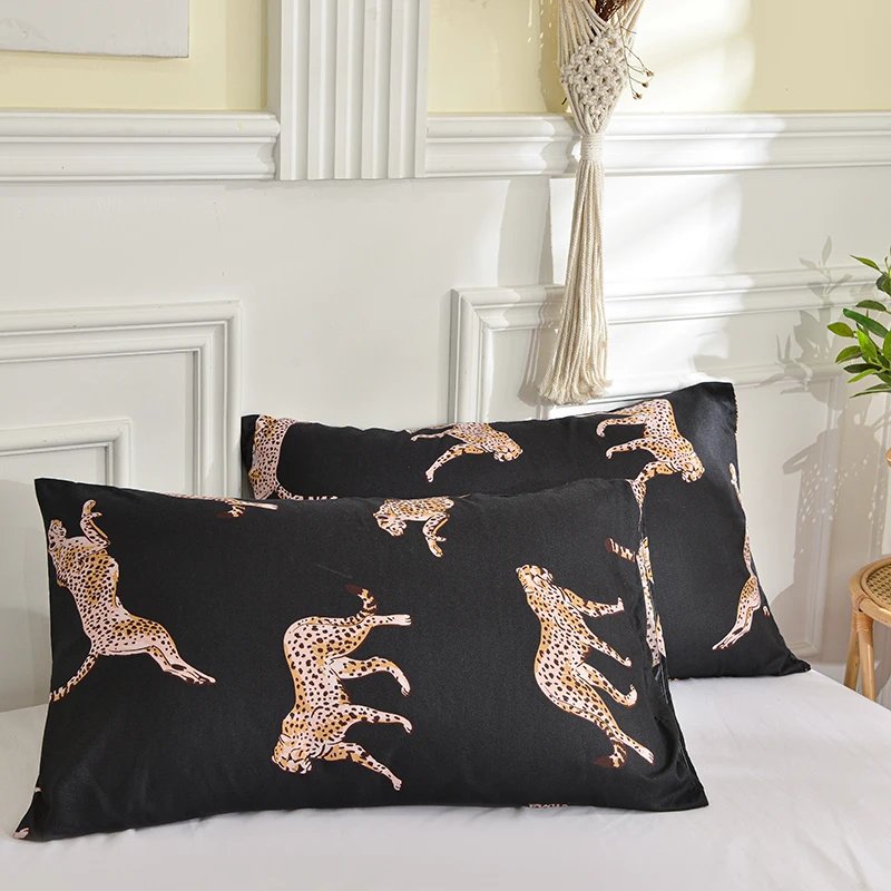 Printed Pillow Cover 2pcs Pillowcase 48x74cm Pillow Sham for Home Bed Pillowslip Rectangle Cushion Cover funda almohada - الصورة 3