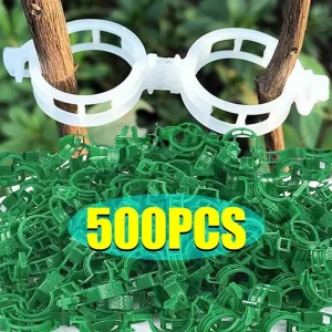 10-500Pcs Garden Plant Support Clips Secured Plastic Climbing Plant Clips Tomato Grape Vine Vegetables Plant Fixing Holders