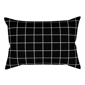 Black and White Striped Geometric Rectangle Pillow Cover Cushion Home Decor Bedroom Living Room Fashion Design