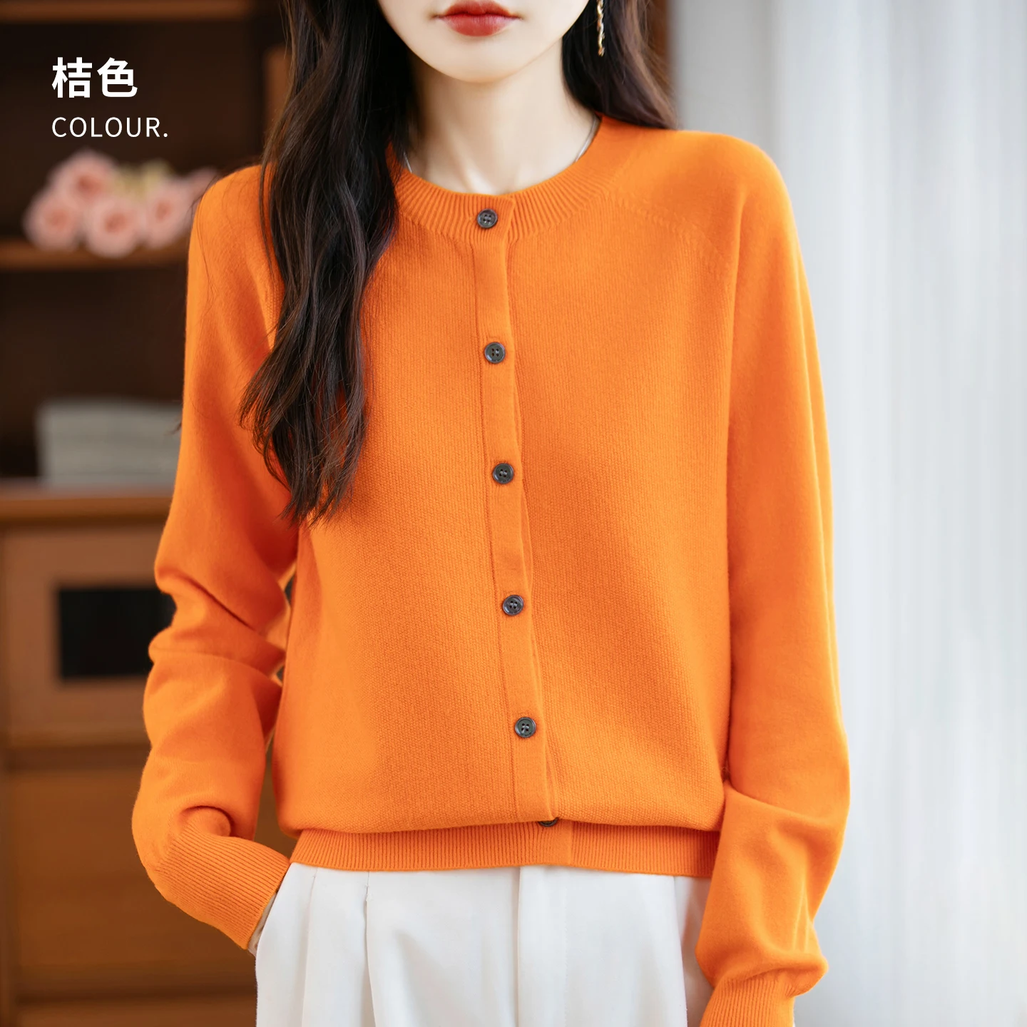 Classic Merino Wool Woman Sweater Basic Female Autumn Winter Knitted Cardigan Elegant Ladies Cashmere Long Sleeve Clothing Tops - Image 18
