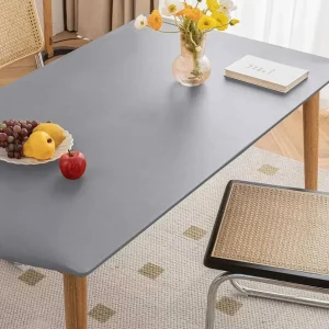 1PC Leather Elastic tablecloth Custom Square Round Table cover Waterproof dinning table cloth Protector Desk mat