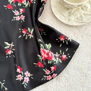 Women 2 Piece Set Elegant And Romantic Printed V Neck Lace Top And Pants Comfortable And Breathable Women's Clothing