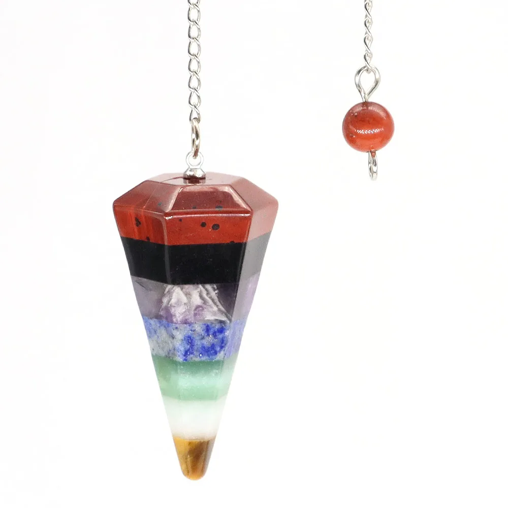 Natural Crystal Pendulums for Divination Dowsing Amethyst Pink Quartz Pendulum Reiki Healing Gem Stone Pendant Pendulos - الصورة 21