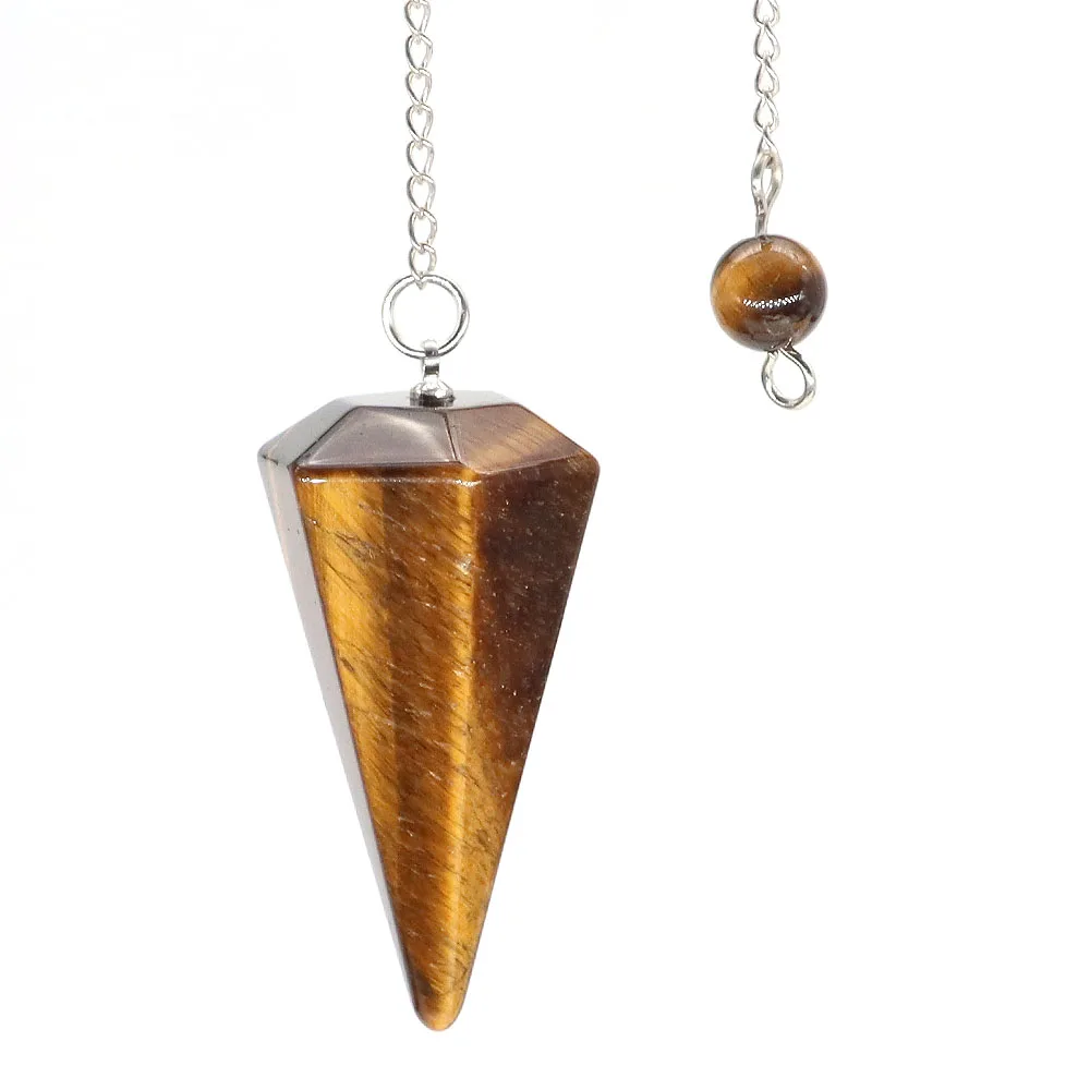 Natural Crystal Pendulums for Divination Dowsing Amethyst Pink Quartz Pendulum Reiki Healing Gem Stone Pendant Pendulos - الصورة 35