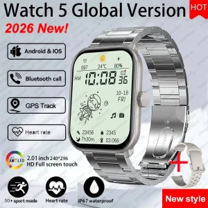 Watch 5 Global Version Smart Watch Men Women HD AMOLED Screen Heart Rate Bluetooth Call GPS Track Waterproof Sports Smartwatch