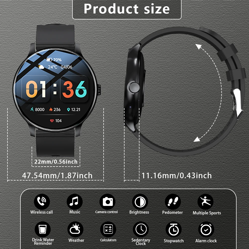LAXASFIT 2025 New Smart Watch Men's Full Touch Screen Sports Watch Bluetooth Dial and Answer Smart Watch Women's Holiday Gift - Image 6