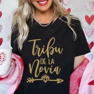 Spanish Team Bride Tribe T-shirt Girls Single Farewell Bachelorette Party Shirt Bridal Shower Wedding Party Tops Women Clothing