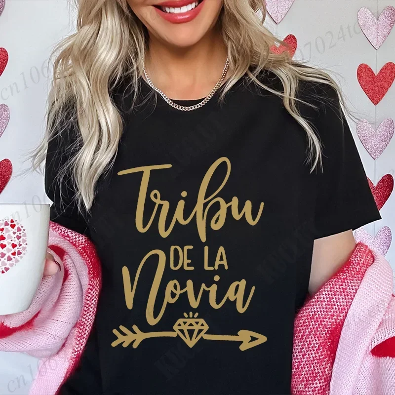 Spanish Team Bride Tribe T-shirt Girls Single Farewell Bachelorette Party Shirt Bridal Shower Wedding Party Tops Women Clothing - الصورة 4