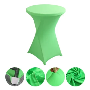 Creative Simple Style Solid Color Polyester Round Banquet Elastic Table Set Hotel Wedding Decoration Cocktail Bar Table Set