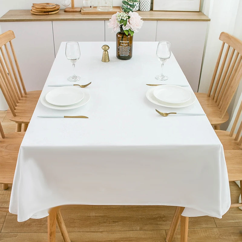 white tablecloth home dinner party oversized table cover wedding banquet outdoor party cover hotel decoration tablecloths