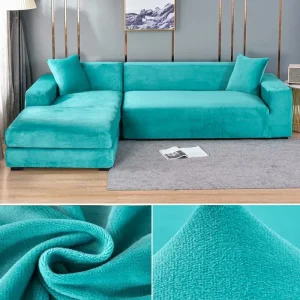 Velvet Sofa Cover Thick Elastic 1/2/3/4 Seater Sofa Cover for Living Room Velvet Plush L Shaped Corner Sofa Cover