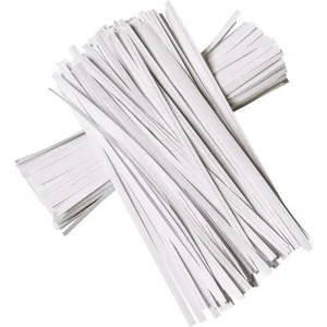 100Pcs BK WH Oblate Iron Wire Twist Ties Heavy Duty Coated Garden Ties for Outdoor Indoor Plants Tomato Cucumber Vines Support