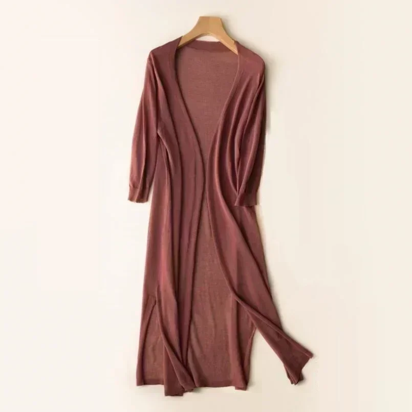 New Spring Summer Sun Protection Clothing Women Long Cardigan Female Knitted Sweater Women Coat Jacket Ladies Shawl Outerwear - Image 7