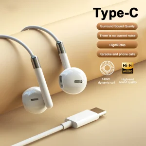 Wired Headphones HiFi Surround Sound Type-C 3.5mm In-ear Music Headset For Samsung Galaxy S25 S24 S23 S22 Ultra iPhone 16 15 Pro