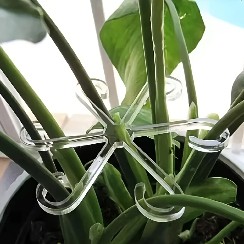 4Pcs Plant AntiToppling Support Pole Green Plant Fixator Gardening Auxiliary Branch Fixed Support Plant Stand Garden Accessories