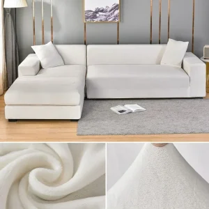 Velvet Sofa Cover Thick Elastic 1/2/3/4 Seater Sofa Cover for Living Room Velvet Plush L Shaped Corner Sofa Cover