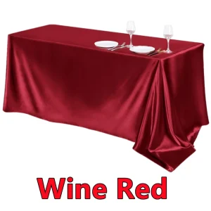 Rectangle Satin Tablecloth,Silkly Soft Solid Color Table Cover For Dining Room Wedding Party Banquet Supplies Dinner Tablecloths