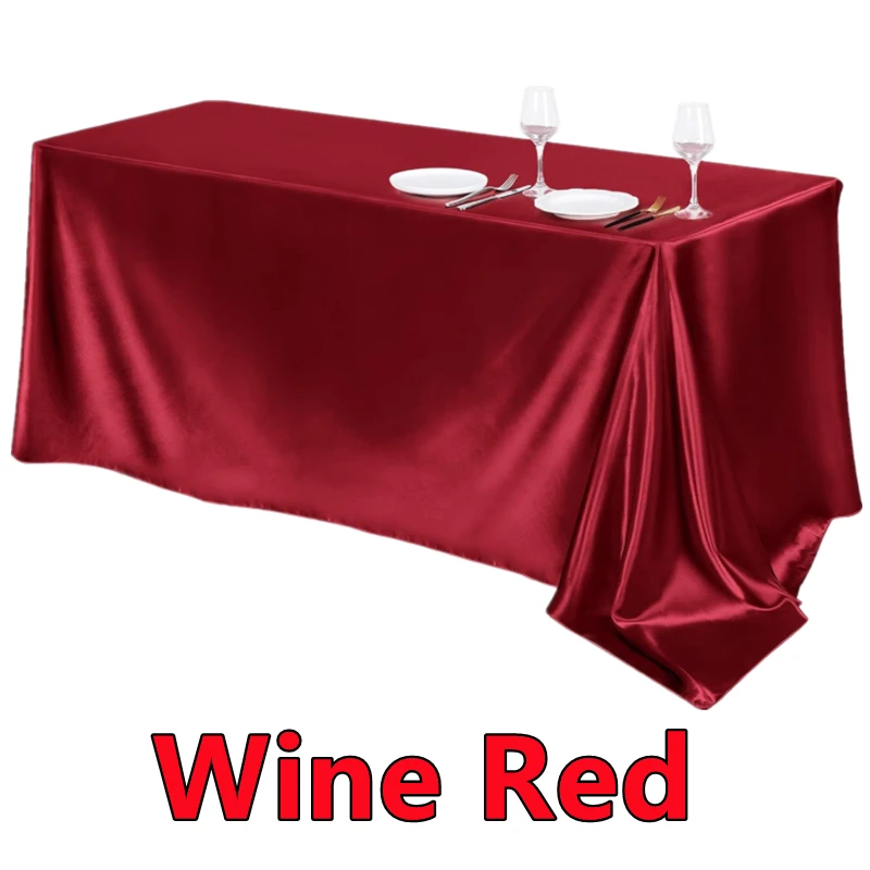 Rectangle Satin Tablecloth,Silkly Soft Solid Color Table Cover For Dining Room Wedding Party Banquet Supplies Dinner Tablecloths - Image 13