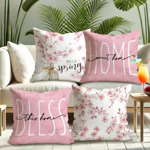 Cherry Blossom Joy pillow cover: embrace spring, pray for home, sofa and chair cushion cover, bedroom room decoration