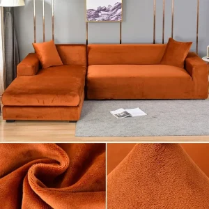 Velvet Sofa Cover Thick Elastic 1/2/3/4 Seater Sofa Cover for Living Room Velvet Plush L Shaped Corner Sofa Cover