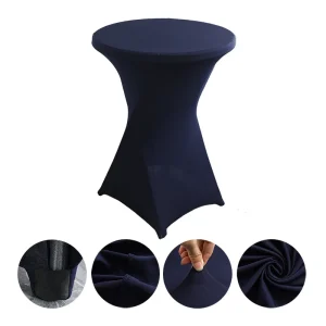 Creative Simple Style Solid Color Polyester Round Banquet Elastic Table Set Hotel Wedding Decoration Cocktail Bar Table Set