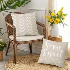 1/4pcs Four Stylish Pillowcases with Unique Patterns and Home Sweet Home Design Sofa cushion cover home bedroom room decoration