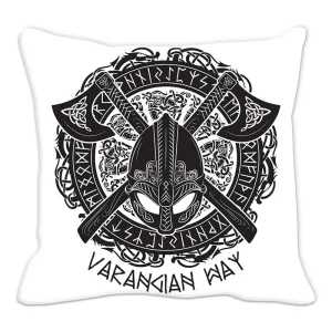 Viking Amulet Pillowcase Sofa Cushion Home Decor  Black and White Geometric  Cover