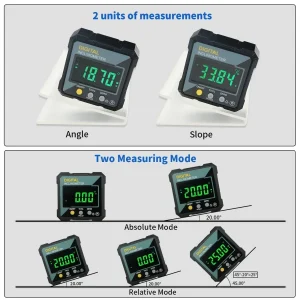 SHANHR New Angle Protractor 360 Degree Mini Electronic Digital Protractor Inclinometer Angle Finder Gauge Measurement Box