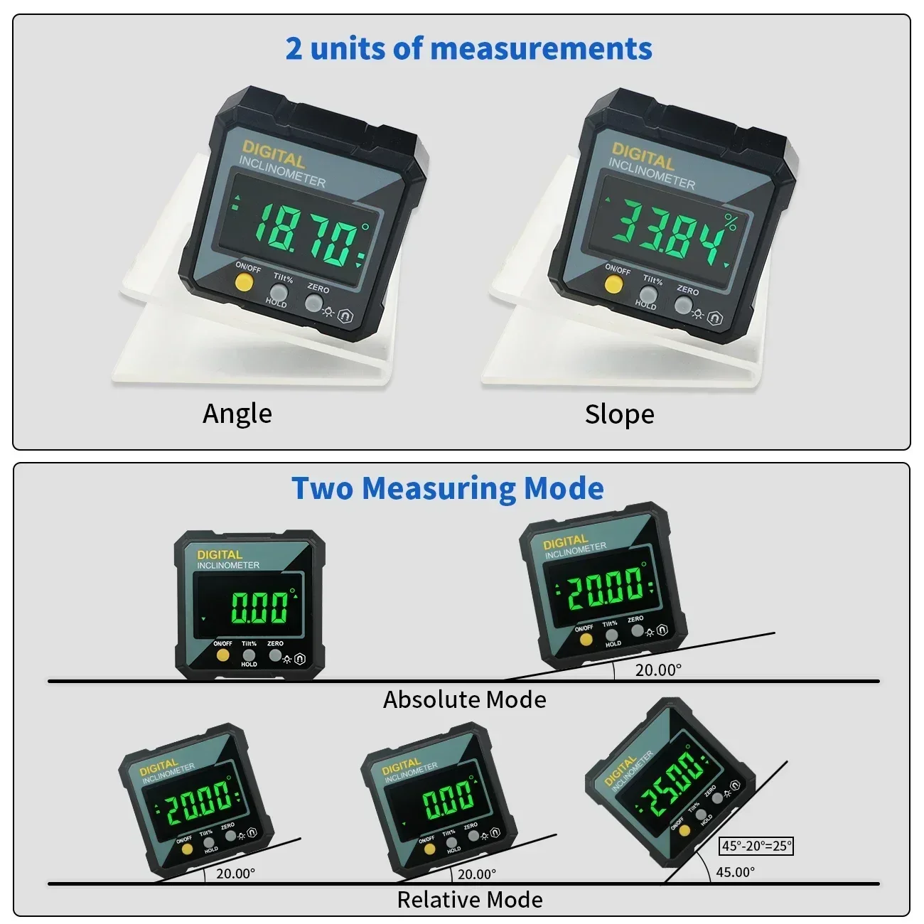 SHANHR New Angle Protractor 360 Degree Mini Electronic Digital Protractor Inclinometer Angle Finder Gauge Measurement Box - Image 4