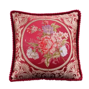 Jacquard Floral Decorative Cushion Cover 48x48cm Sofa Home Bedroom Decor Classic Throw Pillowcase Chair Waist Covers