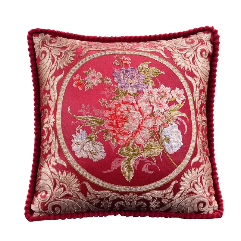 Jacquard Floral Decorative Cushion Cover 48x48cm Sofa Home Bedroom Decor Classic Throw Pillowcase Chair Waist Covers - Image 12