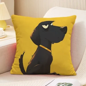 Cute Puppy Pattern Decorative Pillowcase Living Room Bedroom Square Cushion Pillowcase
