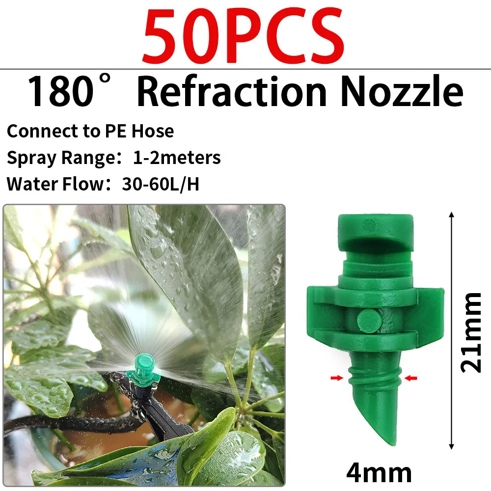 WUJIE Greenhouse Watering Sprinkler Dripper Drip Irrigation Garden Adjustable Mist Emitters Stake Micro Spray Rotating Nozzle - Image 21