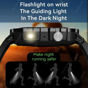 2025 Military GPS Smart Watch Men LED Flashlight Waterproof Outdoor Sport Tracker Bluetooth Call Waterproof Smartwatch Man Women