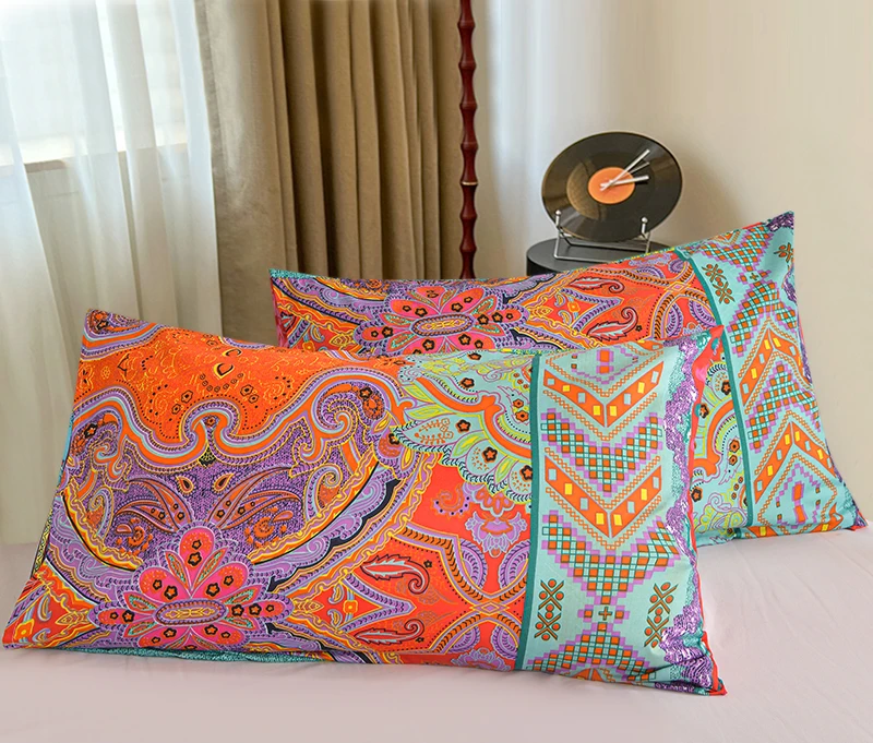 Printed Pillow Cover 2pcs Pillowcase 48x74cm Pillow Sham for Home Bed Pillowslip Rectangle Cushion Cover funda almohada - الصورة 22