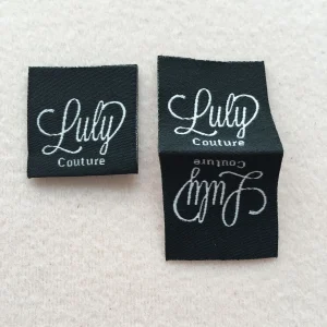 1000pcs/lot Custom Brand Name Clothing Woven Label Garment Fabric Label with Logo 2x5cm End Fold/Center Fold Hight Quality